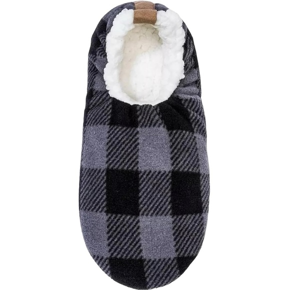 NWT, Men’s Fuzzy Babba Slipper socks, Sz L/XL(Shoe Size 10-12), Grey/Blk - Picture 2 of 7